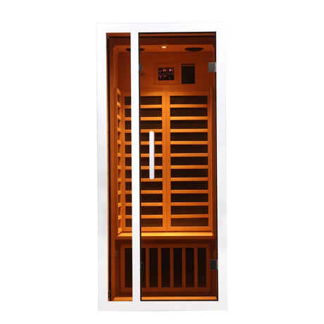 1-Person Extendable Indoor FAR Infrared Sauna Bluetooth Compatible with 6 Carbon Heaters