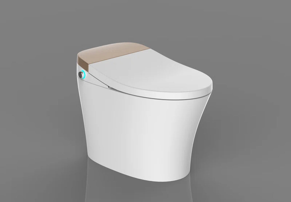 Cosvalve 1.28 Gallons GPF Elongated Chair Height Floor Mounted Bidet Toilet (Seat Included)