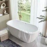 Cergy 67.7 In. Acrylic Flatbottom Freestanding Bathtub in White
