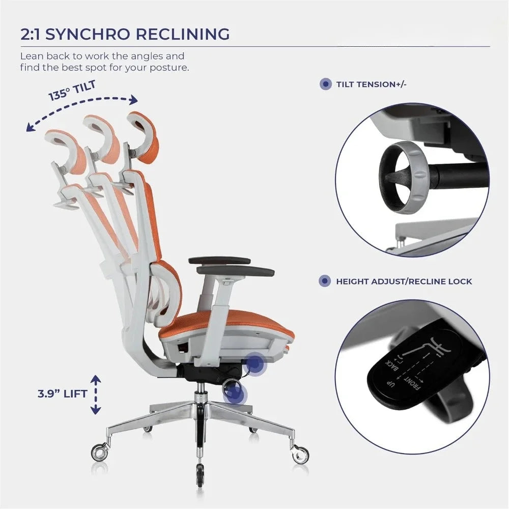 Office Chair Office Chair Ergonomic with Footrest and Lumbar Support. Swivel Computer Chair Gaming Gamer Furniture Free Shipping