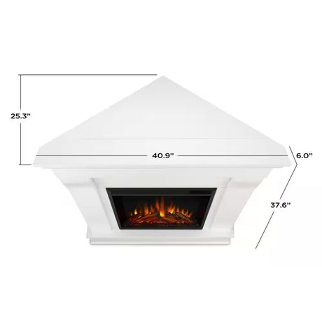 Chateau 41 In. Corner Electric Fireplace in White