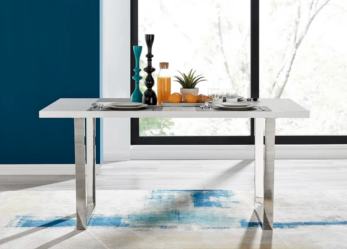 Metal Base Dining Table