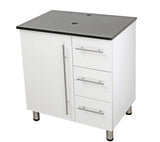 Windbay 30" Freestanding Bathroom Vanity, White Texture Embossed. Black Flat Stone Countertop