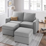 LINSY HOME Modular Couches and Sofas Sectional with Storage Sectional Sofa U Shaped Sectional Couch with Reversible Chaises, Light Gray