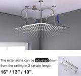 20Inch Thermostatic Shower Faucets Complete Set,  Brass Luxury LED Rain Shower System with 6 Full Body Jets, Can Use 3 Functions Once Time, Ceiling Mount