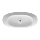 61 In. Stone Resin Solid Surface Matte Flatbottom Freestanding Bathtub in White