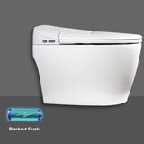 [Newest 2021] One-Piece Dual Flush, Integrated Bidet and Toilet,Luxury Auto Open and Close Lid Heated Seat, Warm Dryer, White (Foot Feel Flip Flap Smart Toilet)