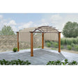 10 Ft. X 12 Ft. Longford Wood Outdoor Patio Pergola with Sling Canopy