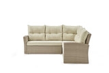 Pangkal Pinang 78"W All-Weather Wicker Outdoor Double Loveseat and Large Ottoman with Cushions