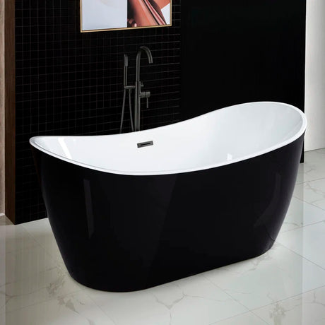 59'' X 28.75'' Freestanding Soaking Acrylic Bathtub