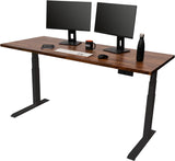 Stand up Desk Store Solid Wood Top Electric Adjustable Height Standing Desk with Programmable Memory (Black Frame/Solid Walnut Top, 71" Wide)