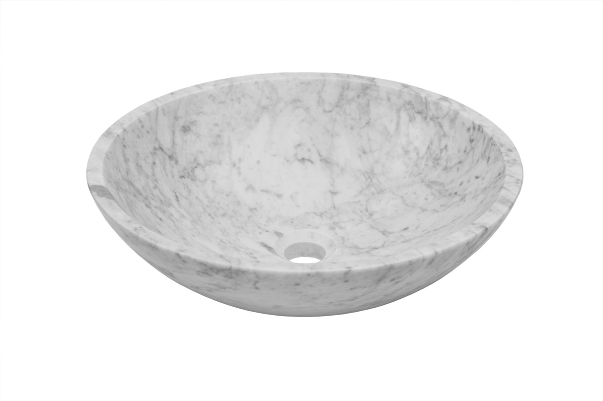 Miseno Mno-Wc Circular 17" Carrera Marble Vessel Bathroom Sink - Bronze