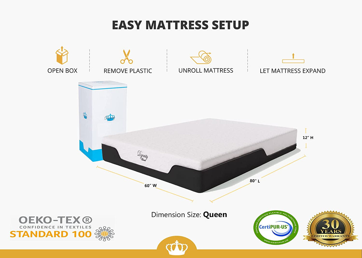 Coolbreeze Essential 10 Inch Queen Size Cooling Gel Memory Foam Mattress Bed Extra Firm