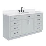 T066Scqovo Hepburn 66" Free Standing Single Basin Vanity Set - Grey