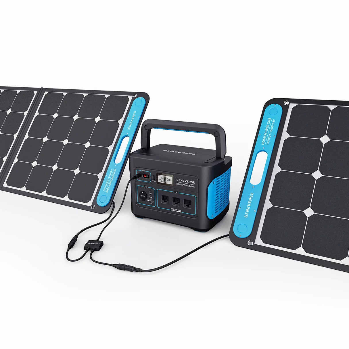 1002Wh 3X Homepower ONE (3X 1000W AC Outlets Each) + 6X 100W Solar Panels. Quiet, Indoor-Safe Backup Battery Generators for Home Devices
