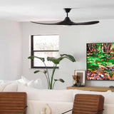 Maverick LED 60 In. Integrated LED Indoor/Outdoor Matte Black Ceiling Fan with Matte Black Blades with Remote Control