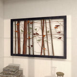 Metal Multi Colored Bird Wall Decor with Real Wood Detailing