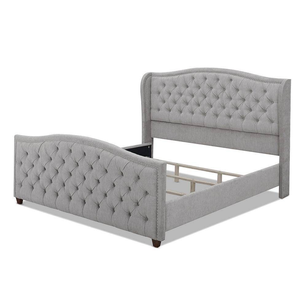Marcella Silver Gray King Upholstered Bed