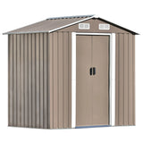 Patio 6Ft X4Ft Bike Shed Garden Shed, Metal Storage Shed with Lockable Door, Tool Cabinet with Vents and Foundation for Backyard