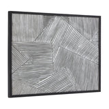 Studio 350 Wood Carved Radial Geometric Wall Decor with Black Frame - Silver or Gold Silver