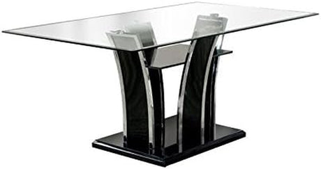 Valery Contemporary Glass Top Dining Table in Black