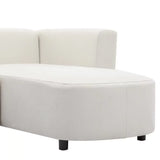 Sectional Sofa with 2 Pillows, Chenille Fabric Upholstered Couch with Chaise, Modern Corner Sofa for Living Room, Beige