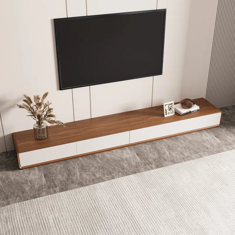 Xhevat Modern TV Stand, Solid Wood Media Console with 4 Drawers, Fully Assembled