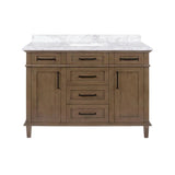 Sonoma 48 In. Single Sink Freestanding Almond Latte Bath Vanity with Carrara Marble Top (Assembled)