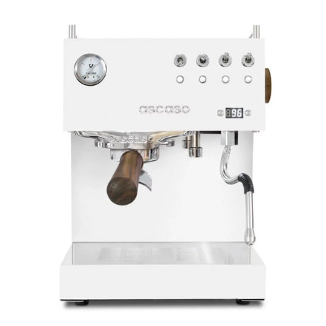 Ascaso Steel Duo Espresso Machine - White and Walnut