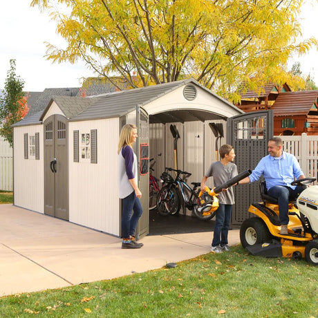 Lifetime 20 Ft. X 8 Ft. High-Density Polyethylene (Plastic) Outdoor Storage Shed with Steel-Reinforced Construction