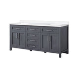 Tahoe 72 W X 21" D Freestanding Bathroom Vanity with Double Sink, Dark Charcoal