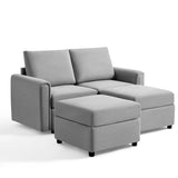 LINSY HOME Modular Couches and Sofas Sectional with Storage Sectional Sofa U Shaped Sectional Couch with Reversible Chaises, Light Gray