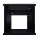 Etta Marble 46 In. Electric Fireplace in Black with White and Gray