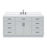 T066Scqovo Hepburn 66" Free Standing Single Basin Vanity Set - Grey