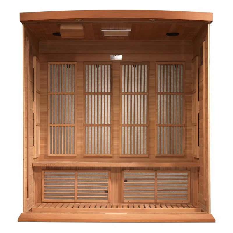 Dynamic Infrared Saunas 4 - Person Indoor Bluetooth Compatible FAR Infrared Sauna in Cedar