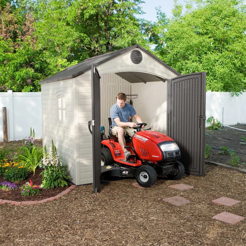 Lifetime 8 Ft. X 7.5 Ft. High-Density Polyethylene (Plastic) Outdoor Storage Shed with Steel-Reinforced Construction