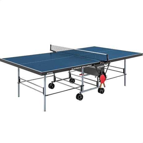 Playback 19 Ping Pong Table | 3/4" Top |  Folding Ping Pong Table | Wheels-Free for Easy Transport | Includes Racket & Ball Holder | Made in Germany