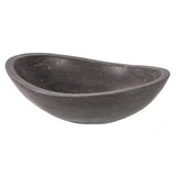 Stone Canoe Vessel Sink in Honed Black Limestone