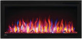 Entice 36 - NEFL36CFH - Wall Hanging Electric Fireplace, 36-In, Black, Glass Front, Glass Crystal Ember Bed, 3 Flame Colors, Remote Included