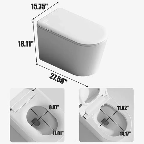 YULIKA Elongated Comfort Height Floor Mounted Bidet Toilet Extended Enlarged Smart Toilet with Water Tank (Seat Included)