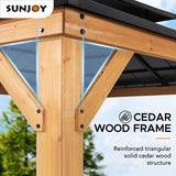 Sunjoy Archwood Patio Cedar Framed Steel Hardtop Gazebo