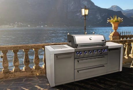 Mont Alpi Mai805-D 44-Inch 6-Burner Stainless Steel Outdoor Modular Kitchen BBQ Island Gas Grill