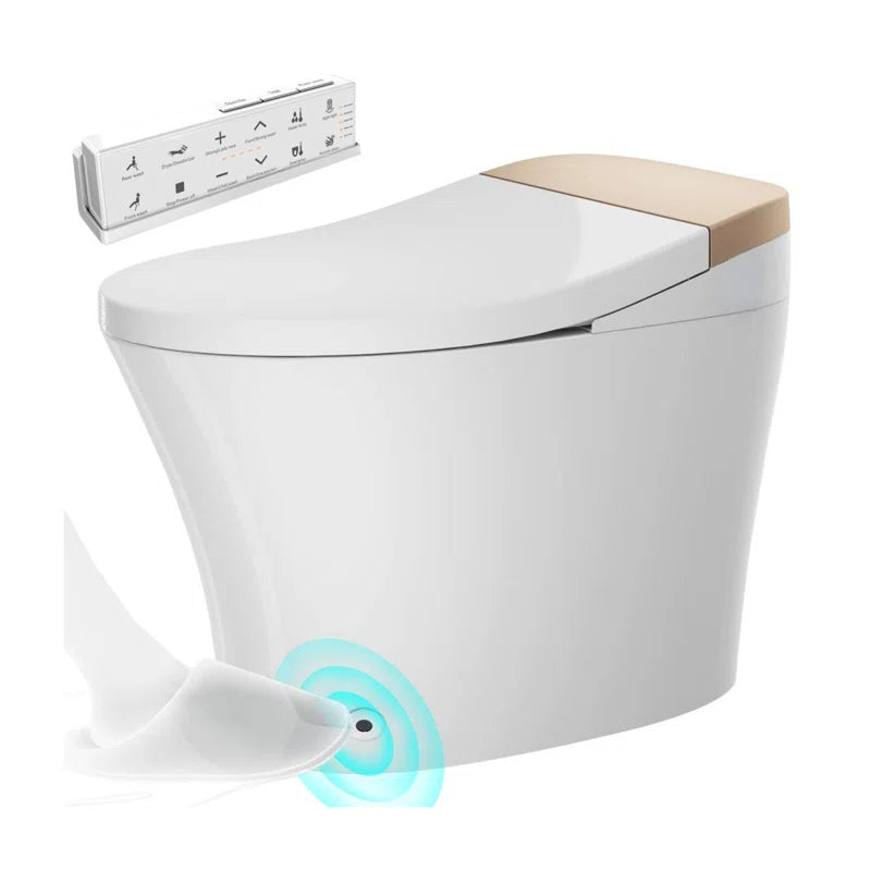 Cosvalve 1.28 Gallons GPF Elongated Chair Height Floor Mounted Bidet Toilet (Seat Included)