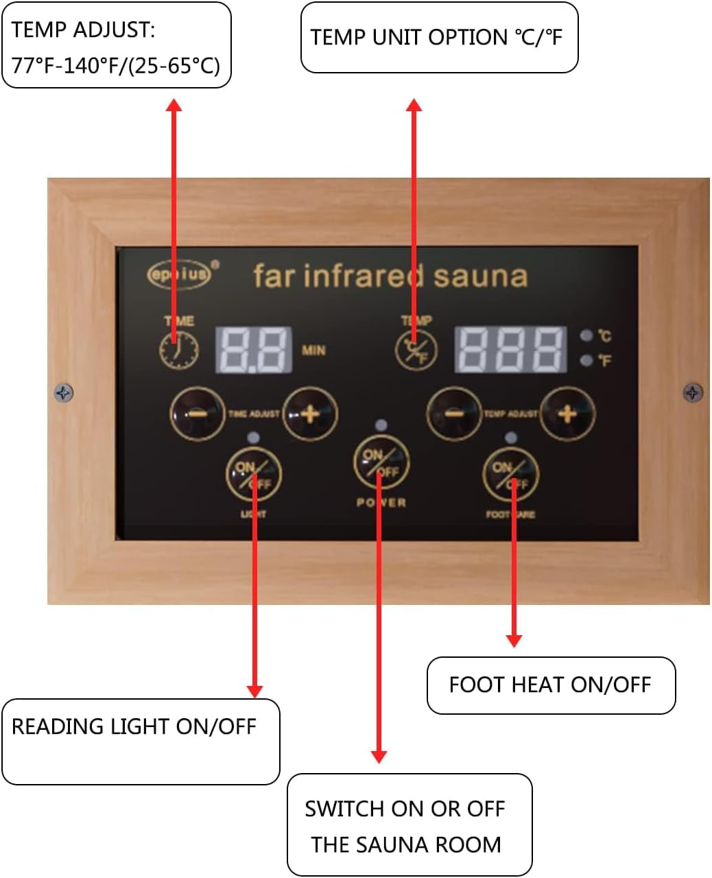 1 Person Infrared Sauna, Infrared Sauna Indoor,Home Sauna Low EMF Infrared Saunas, 1050Watt, Canadian Hemlock, Smart Display, 2 Bluetooth Speakers, Eye-Protection Reading Lamp