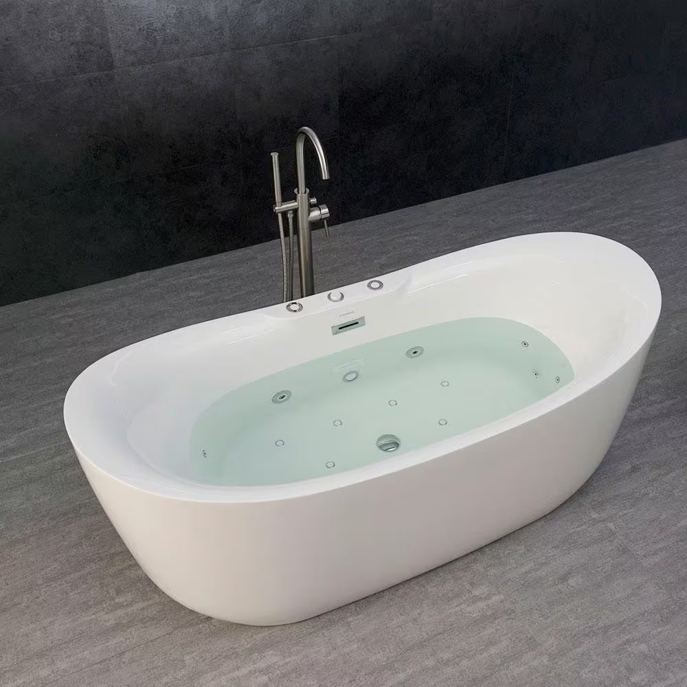 Venezia 71 In. X 31.5 In. Acrylic Combination Bathtub in White