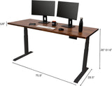 Stand up Desk Store Solid Wood Top Electric Adjustable Height Standing Desk with Programmable Memory (Black Frame/Solid Walnut Top, 71" Wide)