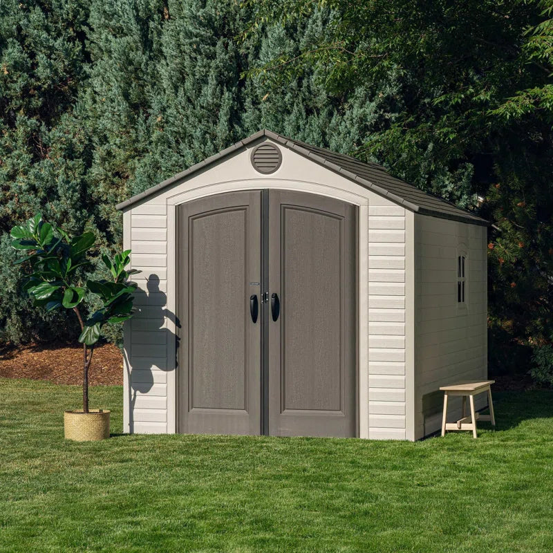 Lifetime 8 Ft. X 12.5 Ft. High-Density Polyethylene (Plastic) Outdoor Storage Shed with Steel-Reinforced Construction