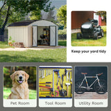 Patiowell 10' X 12' Barn Style Metal Storage Shed for Outdoor, Steel Yard Shed with Design of Lockable Doors, Utility and Tool Storage for Garden, Backyard, Patio, outside Use.