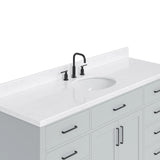T066Scqovo Hepburn 66" Free Standing Single Basin Vanity Set - Grey