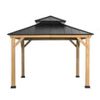 Sunjoy Archwood Patio Cedar Framed Steel Hardtop Gazebo